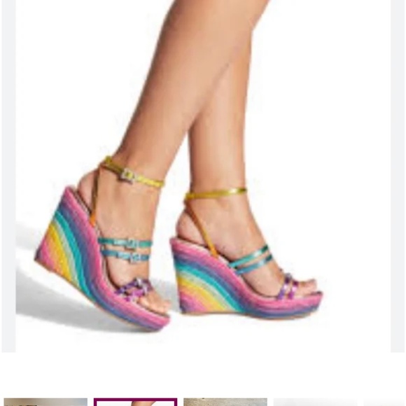 Kurt Geiger Pierra rainbow rhinestone platform wedge sandal - Picture 1 of 6
